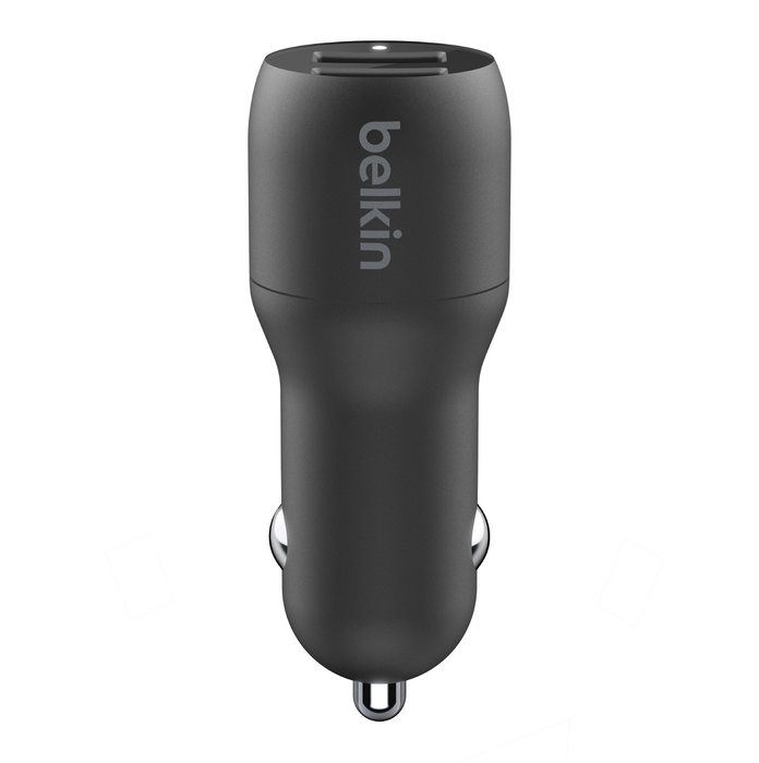 Dual USB-A Car Charger 24W + USB-A to USB-C Cable