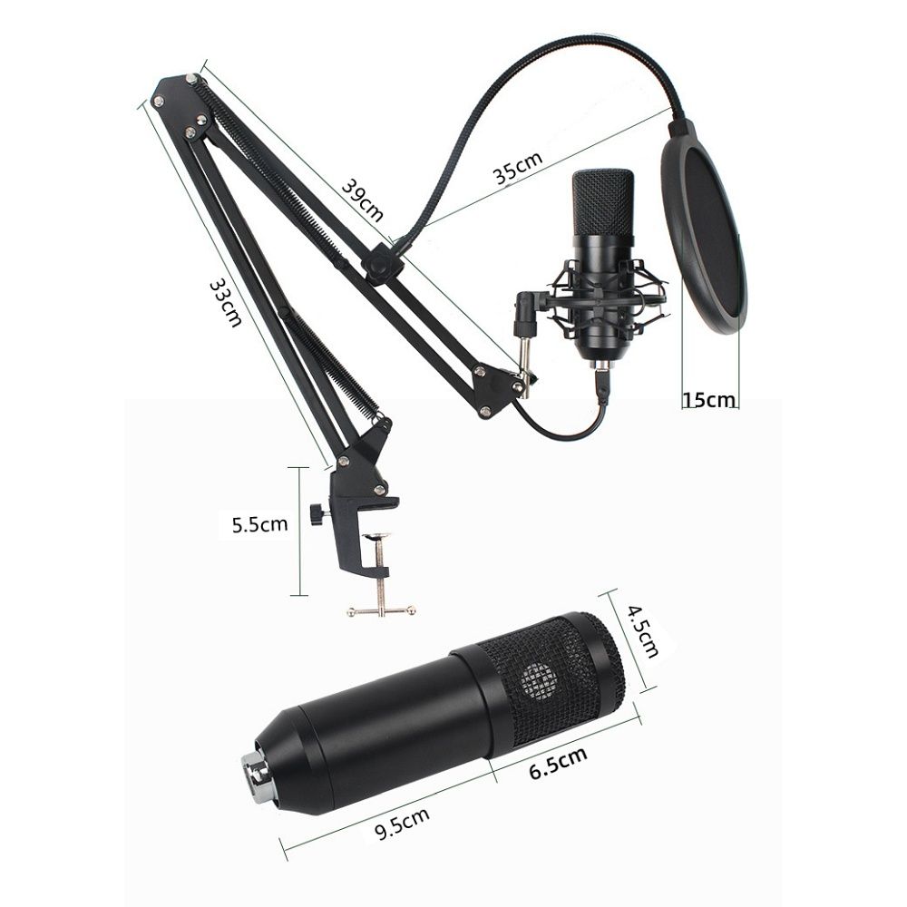 Microphone électrostatique ART sur perche avec diaphragme AC-03 noir